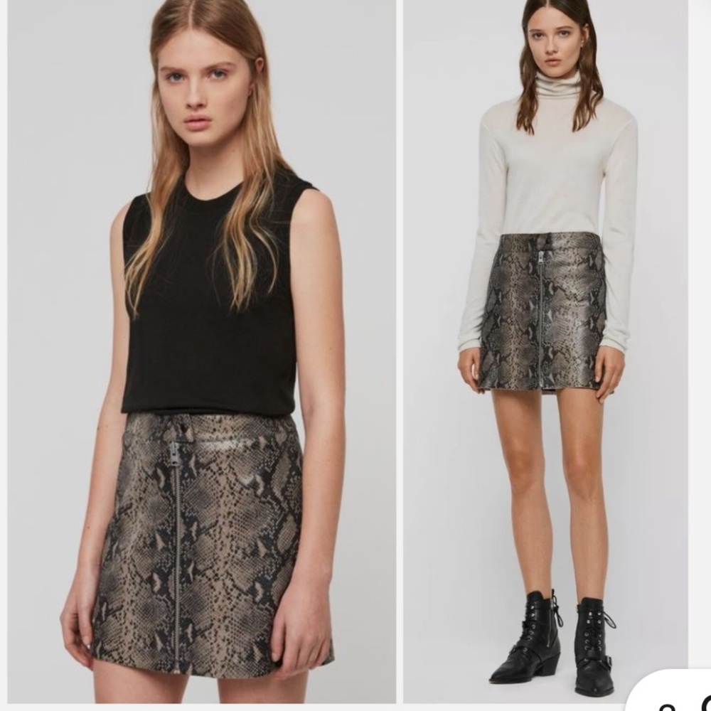 ALLSAINTS Lena Oba Leather Skirt
